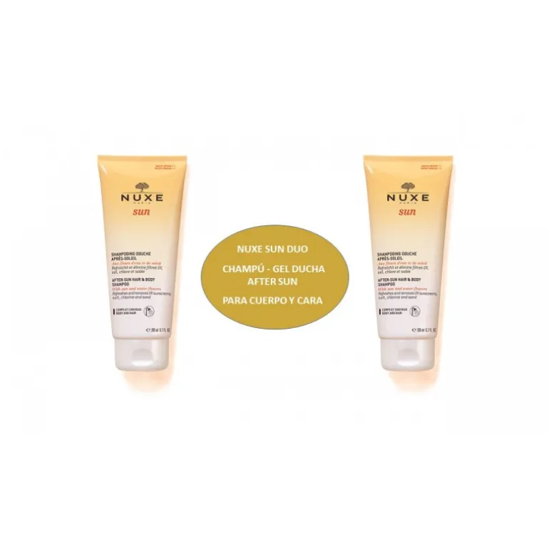 DUPLO CHAMPÚ DE DUCHA AFTER SUN PARA CUERPO Y CABELLO NUXE SUN