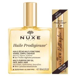 HUILE PRODIGIEUSE  + HUILE PRODIGIEUSE ROLL-ON OR  DE REGALO