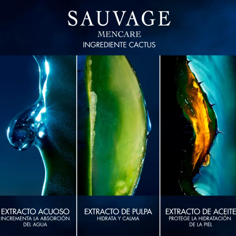SAUVAGE KIT RITUAL DE TRATAMIENTOLimpiador, loción y sérum con el poder del cactus